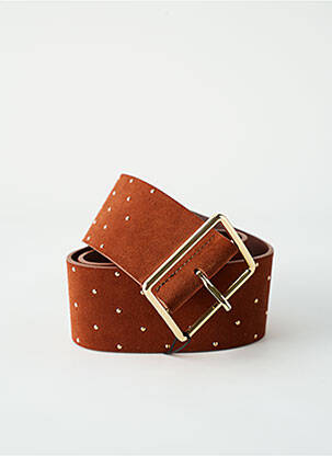 Curea efect material satinat maro PIECES femeie