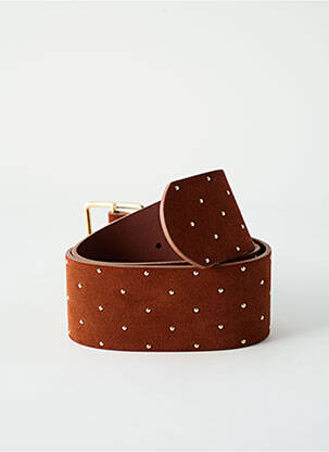 Curea efect material satinat maro PIECES femeie