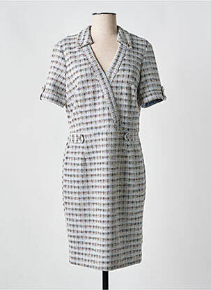 Rochie midi mâneci scurte mâneci scurte albastru MISS TIC femeie