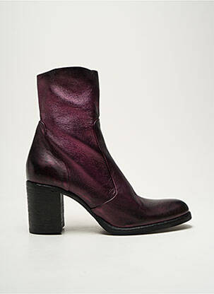Botine/ghete material neted toc de 4 la 6 cm violet STRATEGIA femeie