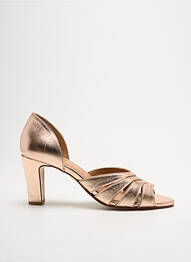 Sandale/pantofi decupați material neted toc de 4 la 6 cm roz JB MARTIN femme