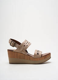 Sandale/pantofi decupați toc platformă toc de 4 la 6 cm bej ALPE femme