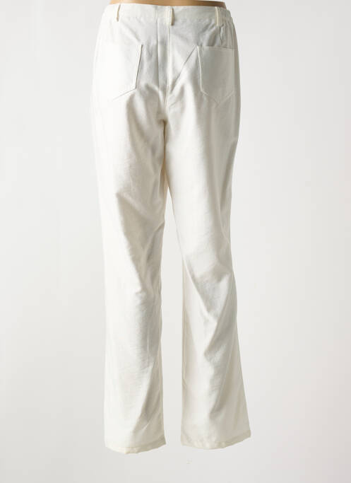 Pantalon drept închidere cu fermoar sub clapetă cu nasturi mărime normală bej MERI & ESCA femme