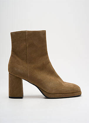 Botine/ghete nubuc toc de 4 la 6 cm maro MAM'ZELLE femeie