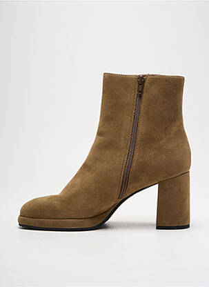 Botine/ghete nubuc toc de 4 la 6 cm maro MAM'ZELLE femeie