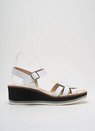 Sandale/pantofi decupați material neted toc de 4 la 6 cm alb DANSI femme