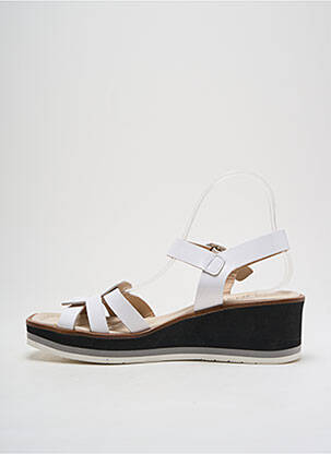 Sandale/pantofi decupați material neted toc de 4 la 6 cm alb DANSI femeie