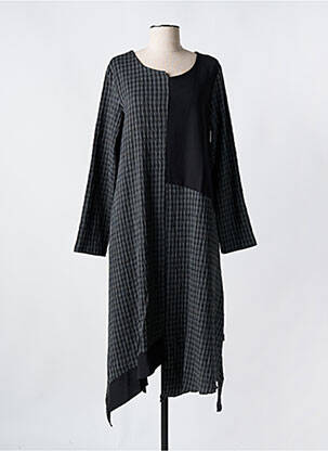 Rochie midi imprimeu fantezie mâneci lungi negru LUUKAA femeie