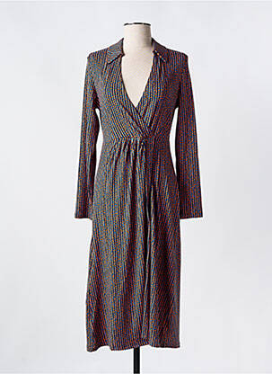 Rochie midi imprimeu fantezie mâneci lungi albastru SURKANA femeie