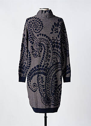 Rochie pulover elasticitate mâneci lungi albastru TRICOT CHIC femeie