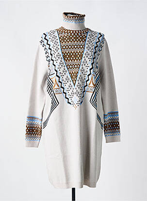 Rochie pulover strânsă pe partea de jos mâneci lungi gri TRICOT CHIC femeie
