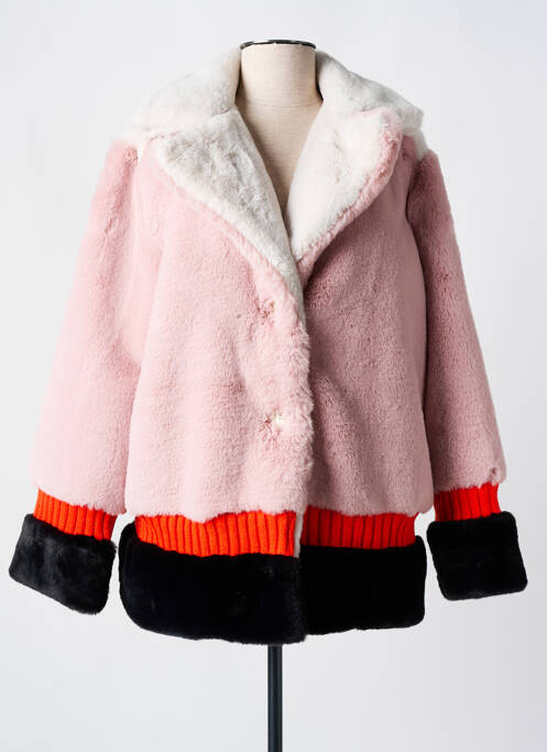 Palton scurt roz TRICOT CHIC femeie