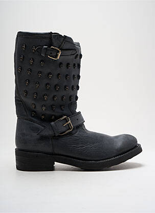 Botine/ghete țesătură satinată toc de 4 la 6 cm negru ASH femeie