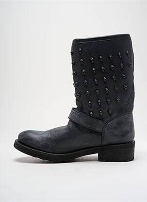 Botine/ghete țesătură satinată toc de 4 la 6 cm negru ASH femeie