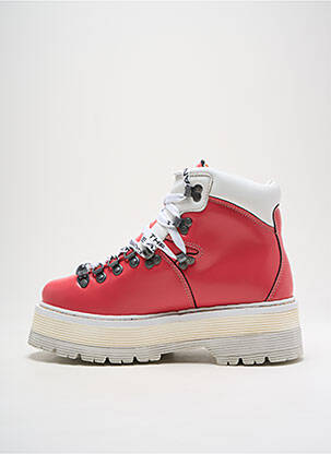 Botine/ghete material neted toc de 4 la 6 cm roz ART femeie