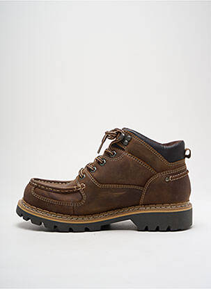 Botine/ghete țesătură satinată toc mic maro DOCKERS bărbat