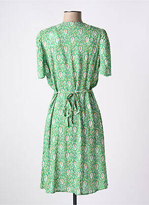 Rochie scurtă mâneci scurte mâneci scurte verde C'EST BEAU LA VIE femeie
