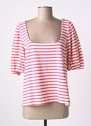 Tricou elasticitate mâneci scurte roz GRACE & MILA femeie