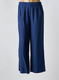 Pantalon larg țesătură crep talie înaltă albastru C'EST BEAU LA VIE femme