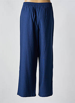 Pantalon larg țesătură crep talie înaltă albastru C'EST BEAU LA VIE femeie
