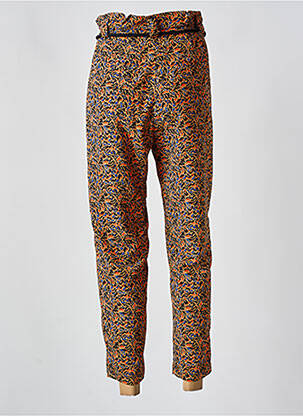 Pantalon drept țesătură crep talie înaltă portocalie RUE MAZARINE femeie
