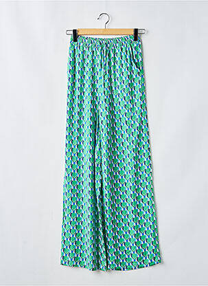 Pantalon larg țesătură poplin mărime normală verde C'EST BEAU LA VIE femeie