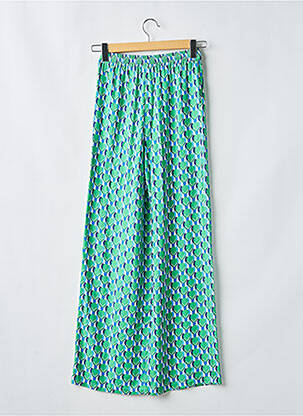 Pantalon larg țesătură poplin mărime normală verde C'EST BEAU LA VIE femeie