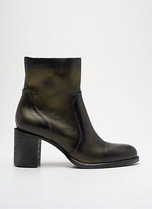 Botine/ghete material neted toc de 4 la 6 cm verde METAL JEAN'S femeie