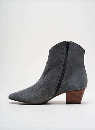 Botine/ghete cubanez toc de 4 la 6 cm gri LES:VENUES femeie