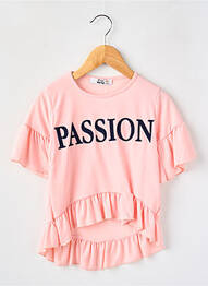 Tricou elasticitate mâneci scurte roz P'TIT MÔME fille