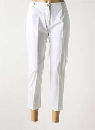 Pantalon 7/8 țesătură poplin mărime normală alb ANNE KELLY femme