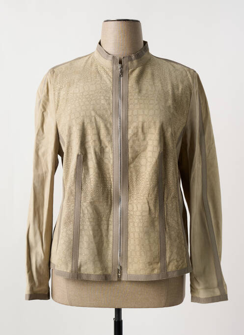 Geacă din piele bej BASLER femeie