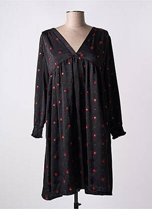 Rochie scurtă croială fluidă mâneci lungi negru VINTAGE LOVE femeie