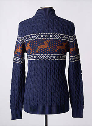Pulover țesătură jacquard mâneci lungi albastru SELECTED bărbat
