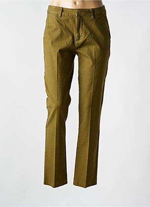 Pantalon chino țesătură poplin mărime normală verde LAB DIP PARIS femeie
