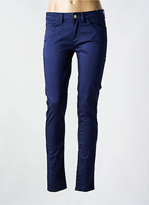 Pantalon slim țesătură poplin mărime normală albastru TOMMY HILFIGER femeie