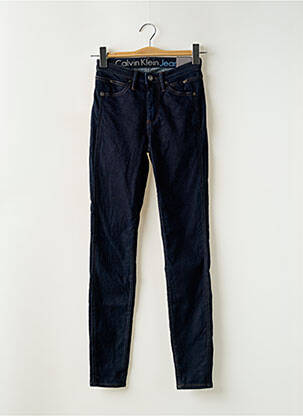 Blugi skinny țesătură brută talie înaltă albastru CALVIN KLEIN femeie