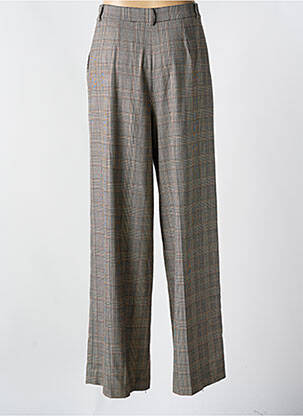 Pantalon larg țesătură crep talie înaltă gri IDANO femeie