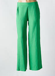 Pantalon larg țesătură crep mărime normală verde KACY femme