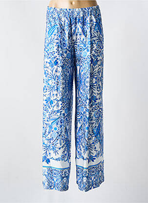 Pantalon larg talie cu cleme talie înaltă albastru SCARLET ROOS femeie