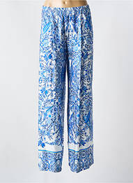 Pantalon larg talie cu cleme talie înaltă albastru SCARLET ROOS femme