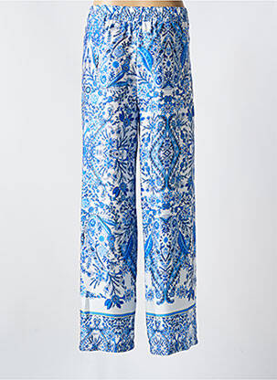 Pantalon larg talie cu cleme talie înaltă albastru SCARLET ROOS femeie