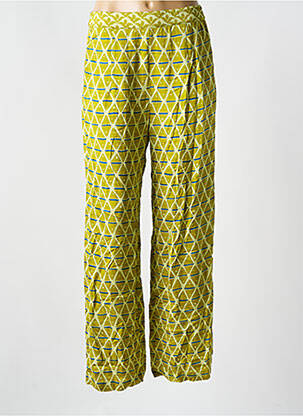 Pantalon drept talie elastică mărime normală verde BELLA JONES femeie