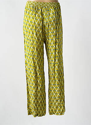 Pantalon drept talie elastică mărime normală verde BELLA JONES femeie