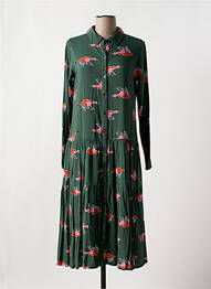 Rochie midi imprimeu fantezie mâneci lungi verde COMPAÑIA FANTASTICA femeie