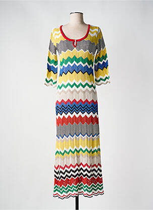 Rochie lungă mâneci 3/4 galben DERHY femeie