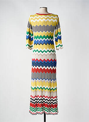 Rochie lungă mâneci 3/4 galben DERHY femeie