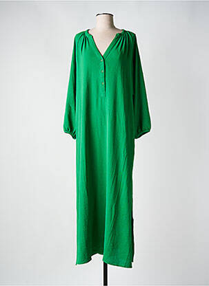 Rochie lungă mâneci lungi mâneci lungi verde COMPAÑIA FANTASTICA femeie