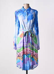 Rochie midi imprimeu fantezie mâneci lungi albastru NUMPH femeie