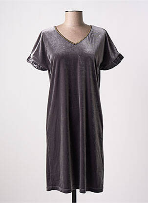 Rochie midi mâneci scurte mâneci scurte gri NUMPH femeie